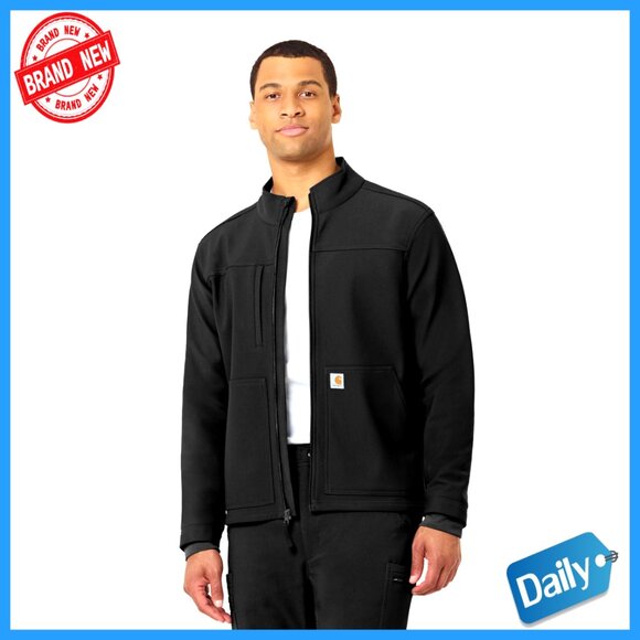 Rugged Flex Fleece Jacket Modern Fit Stretch Water Repellent Work Utility - Picture 1 of 7